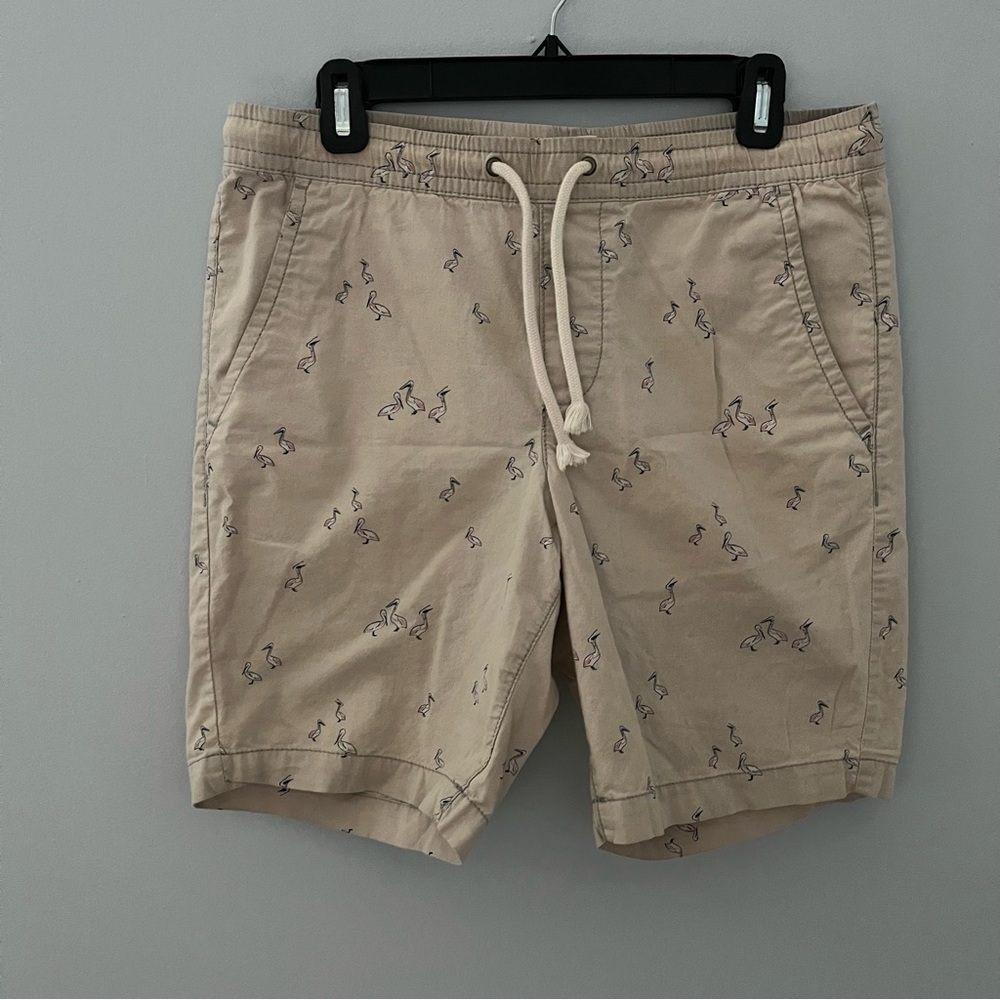 Urban Pipeline Shorts Adult Small Beige Pink Pelican Printed Cotton Outdoor Mens